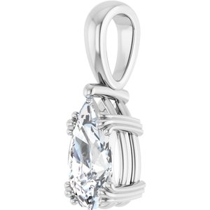 14K X1 White Gold 10.5x5.5 mm Pear Pendant Mounting – image 3