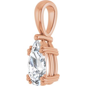 18K Rose Gold 10.5x5.5 mm Pear Pendant Mounting – image 3