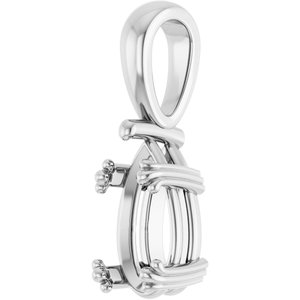 Continuum Sterling Silver 10.5x5.5 mm Pear Pendant Mounting – image 4