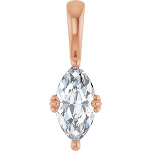 18K Rose Gold 10.5x5.5 mm Marquise Pendant Mounting