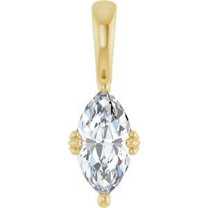 10K Yellow Gold 10.5x5.5 mm Marquise Pendant Mounting