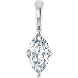 Sterling Silver 10.5x5.5 mm Marquise Pendant Mounting