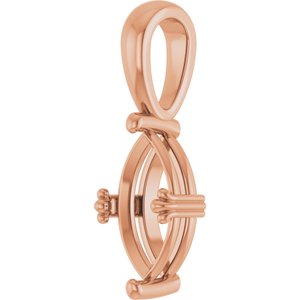 10K Rose Gold 10.5x5.5 mm Marquise Pendant Mounting – image 4