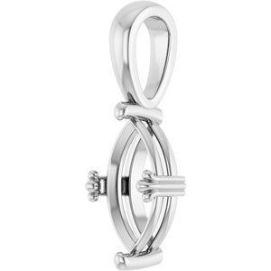 Sterling Silver 10.5x5.5 mm Marquise Pendant Mounting – image 4