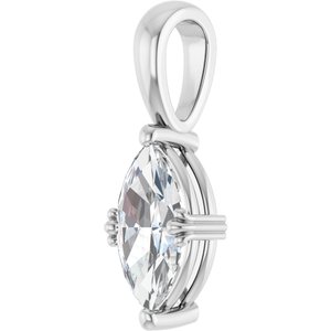 14K X1 White Gold 10.5x5.5 mm Marquise Pendant Mounting – image 3