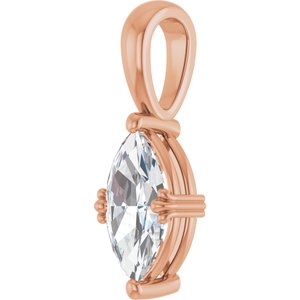 18K Rose Gold 10.5x5.5 mm Marquise Pendant Mounting – image 3
