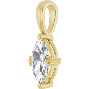 18K Yellow Gold 10.5x5.5 mm Marquise Pendant Mounting – image 3