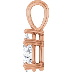 14K Rose Gold 10.5x5.5 mm Pear Pendant Mounting – image 5