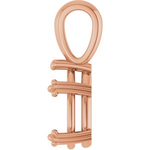 18K Rose Gold 10.5x5.5 mm Pear Pendant Mounting – image 6