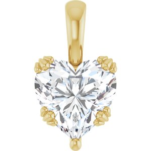 10K Yellow Gold 10x10 mm Heart Pendant Mounting