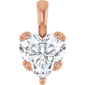 18K Rose Gold 10x10 mm Heart Pendant Mounting