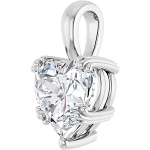 14K X1 White Gold 10x10 mm Heart Pendant Mounting – image 3