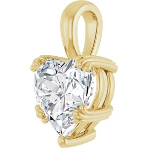 14K Yellow Gold 10x10 mm Heart Pendant Mounting – image 3