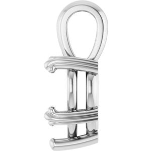 10K White Gold 10x10 mm Heart Pendant Mounting – image 6