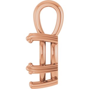 18K Rose Gold 10x10 mm Heart Pendant Mounting – image 6