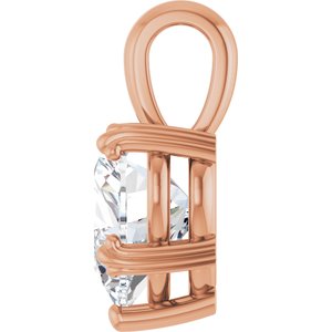 14K Rose Gold 10x10 mm Heart Pendant Mounting – image 5