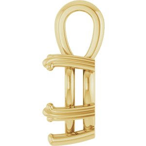 18K Yellow Gold 10x10 mm Heart Pendant Mounting – image 6