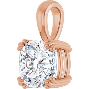 10K Rose Gold 9x9 mm Cushion Pendant Mounting – image 3