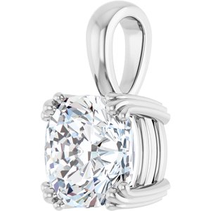 Sterling Silver 9x9 mm Cushion Pendant Mounting – image 3
