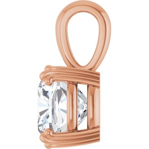18K Rose Gold 9x9 mm Cushion Pendant Mounting – image 5