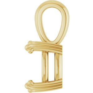 18K Yellow Gold 9x9 mm Cushion Pendant Mounting – image 6