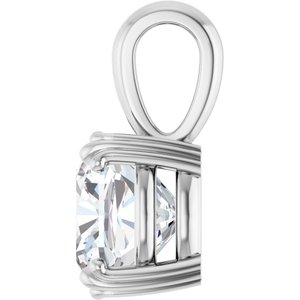 18K White Gold 9x9 mm Cushion Pendant Mounting – image 5