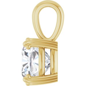 18K Yellow Gold 9x9 mm Cushion Pendant Mounting – image 5