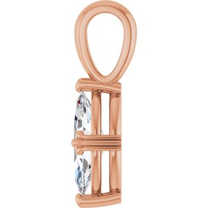 10K Rose Gold 10.5x5.5 mm Marquise Pendant Mounting – image 5