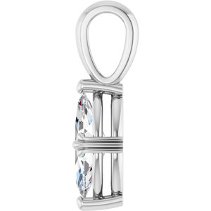 14K White Gold 10.5x5.5 mm Marquise Pendant Mounting – image 5