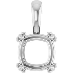 Continuum Sterling Silver 9x9 mm Cushion Pendant Mounting – image 2