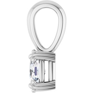 18K White Gold 6x4 mm Elongated Cushion Pendant Mounting – image 5