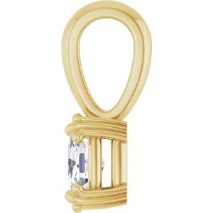 18K Yellow Gold 6x4 mm Elongated Cushion Pendant Mounting – image 5