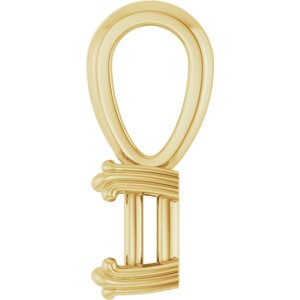 18K Yellow Gold 6x4 mm Elongated Cushion Pendant Mounting – image 6