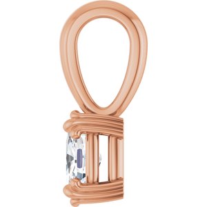10K Rose Gold 6x4 mm Elongated Cushion Pendant Mounting – image 5