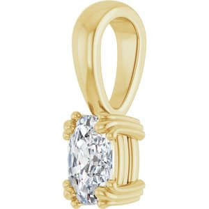 10K Yellow Gold 6x4 mm Elongated Cushion Pendant Mounting – image 3