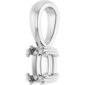 Sterling Silver 6x4 mm Elongated Cushion Pendant Mounting – image 4