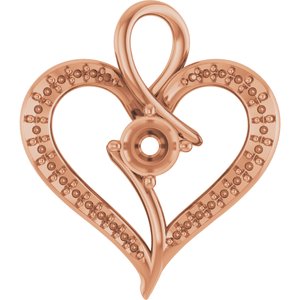 10K Rose Gold 4.4 mm Round Pendant Mounting – image 2