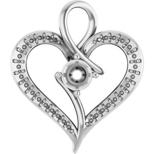 14K White Gold 4.4 mm Round Pendant Mounting – image 2