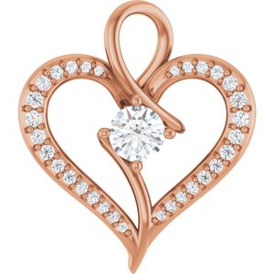 10K Rose Gold 4.4 mm Round Pendant Mounting