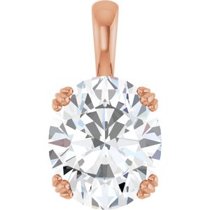 10K Rose Gold 13x11 mm Oval Pendant Mounting