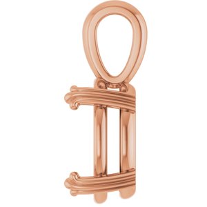 18K Rose Gold 13x11 mm Oval Pendant Mounting – image 6
