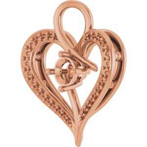 14K Rose Gold 4.4 mm Round Pendant Mounting – image 4
