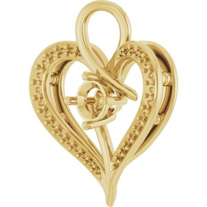 14K Yellow Gold 4.4 mm Round Pendant Mounting – image 4