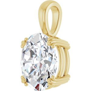 14K Yellow Gold 13x11 mm Oval Pendant Mounting – image 3