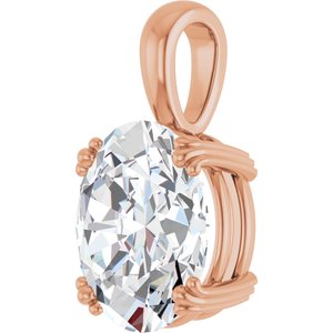 18K Rose Gold 13x11 mm Oval Pendant Mounting – image 3