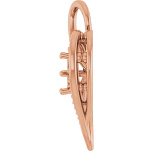 10K Rose Gold 4.4 mm Round Pendant Mounting – image 6