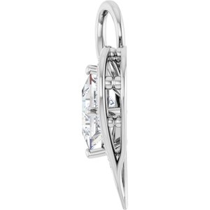 10K White Gold 8x8 mm Square Pendant Mounting – image 5