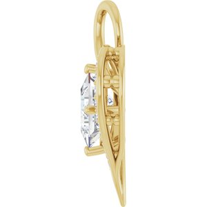 18K Yellow Gold 8x8 mm Square Pendant Mounting – image 5