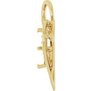 18K Yellow Gold 8x8 mm Square Pendant Mounting – image 6