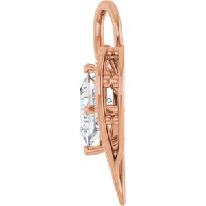 18K Rose Gold 8x8 mm Square Pendant Mounting – image 5
